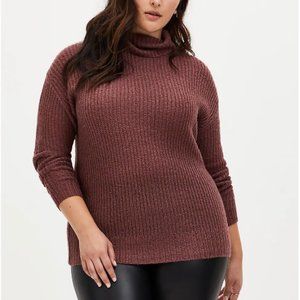 Torrid 1X NWT Pullover Turtle Neck Brown Sweater